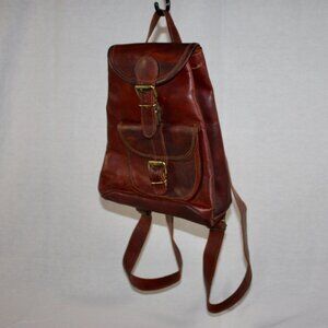 Vintage leather small backpack